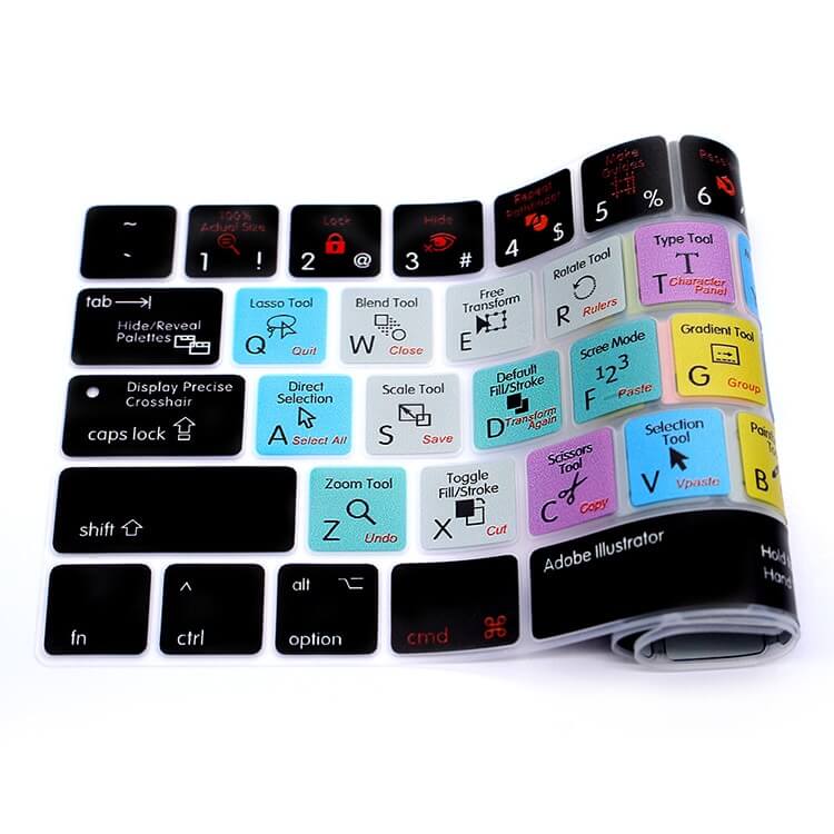 Adobe Illustrator AI Keyboard Shortcut For MacBook -  Keyboard Cover - Designer KB