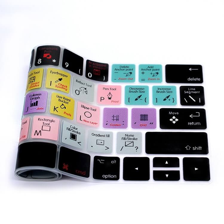 Adobe Illustrator AI Keyboard Shortcut For MacBook -  Keyboard Cover - Designer KB