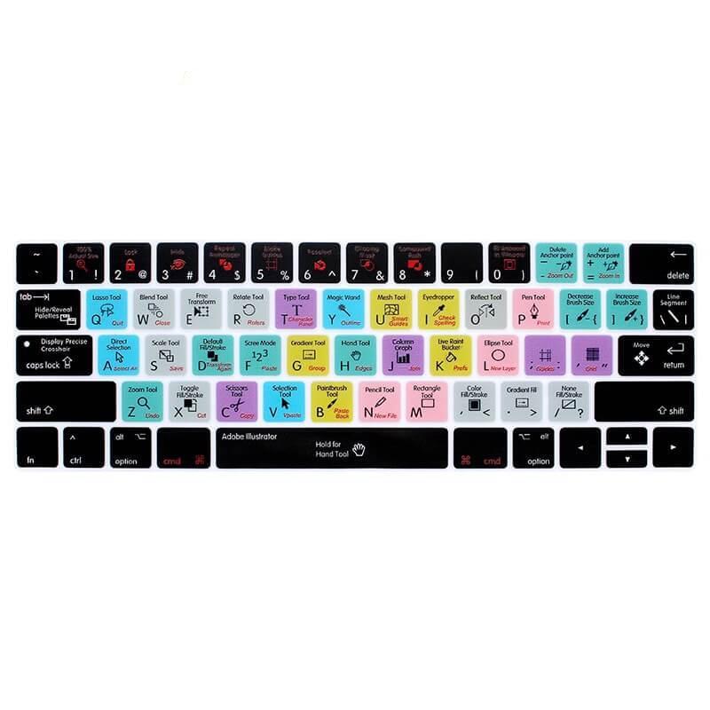 Adobe Illustrator AI Keyboard Shortcut For MacBook -  Keyboard Cover - Designer KB