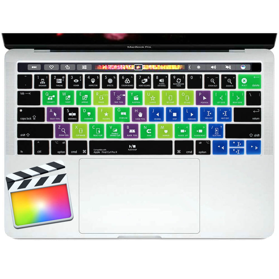 Final Cut Pro X Keyboard Shortcut For MacBook -  Keyboard Cover - Designer KB